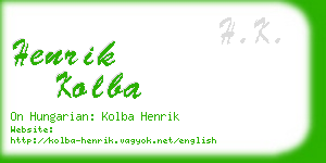 henrik kolba business card